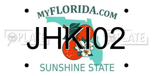 JHKI02 Florida License Plate