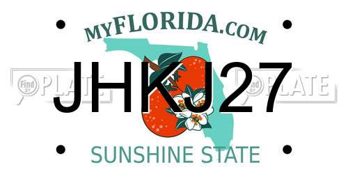 JHKJ27 Florida License Plate