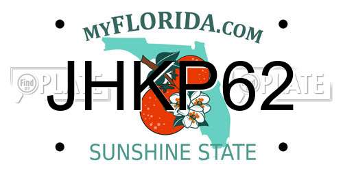 JHKP62 Florida License Plate