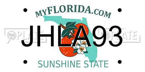JHLA93 Florida License Plate
