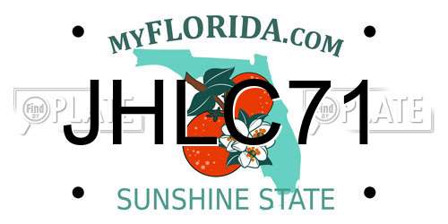 JHLC71 Florida License Plate