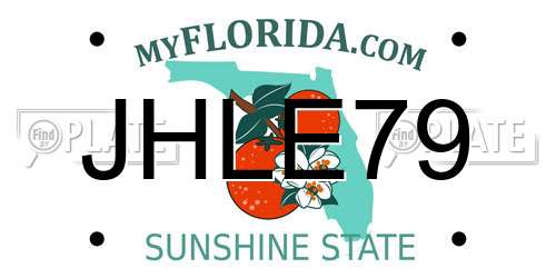 JHLE79 Florida License Plate