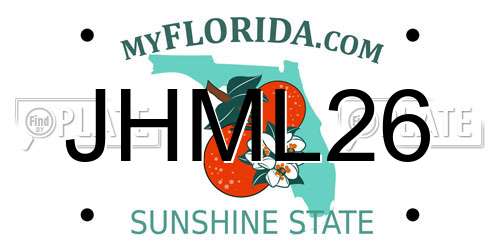 JHML26 Florida License Plate