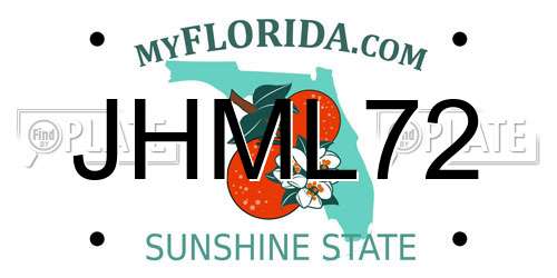 JHML72 Florida License Plate