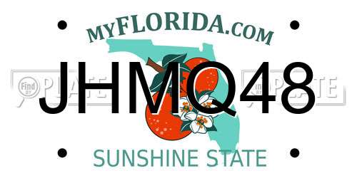 JHMQ48 Florida License Plate