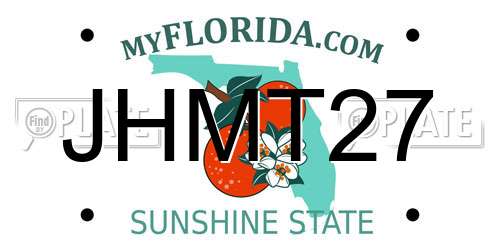 JHMT27 Florida License Plate