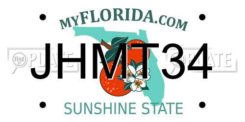 JHMT34 Florida License Plate