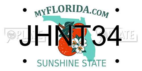 JHNT34 Florida License Plate