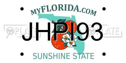 JHPI93 Florida License Plate
