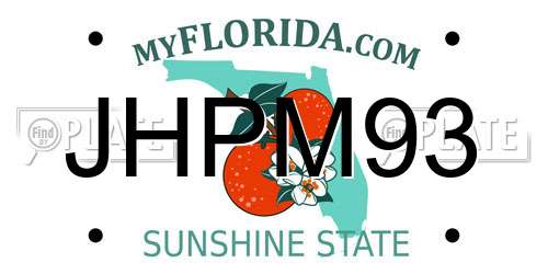 JHPM93 Florida License Plate
