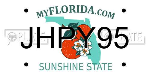 JHPY95 Florida License Plate