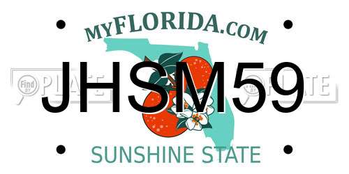 JHSM59 Florida License Plate