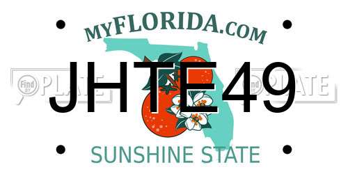 JHTE49 Florida License Plate