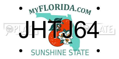 JHTJ64 Florida License Plate