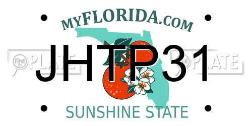 JHTP31 Florida License Plate