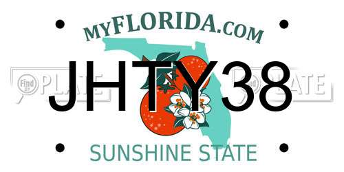 JHTY38 Florida License Plate