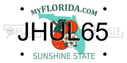 JHUL65 Florida License Plate