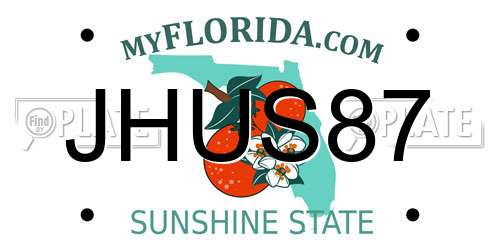 JHUS87 Florida License Plate