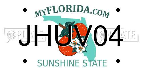 JHUV04 Florida License Plate