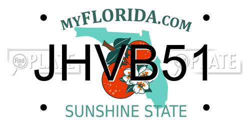 JHVB51 Florida License Plate