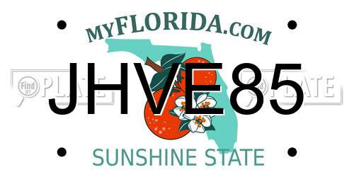 JHVE85 Florida License Plate