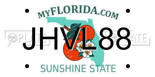 JHVL88 Florida License Plate