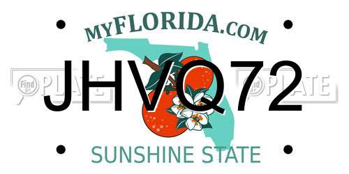 JHVQ72 Florida License Plate