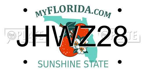 JHWZ28 Florida License Plate