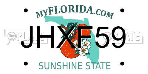JHXF59 Florida License Plate