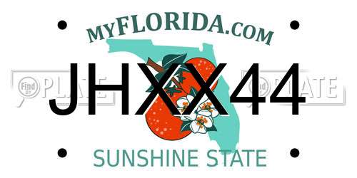 JHXX44 Florida License Plate