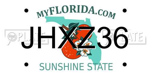 JHXZ36 Florida License Plate