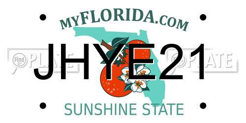 JHYE21 Florida License Plate
