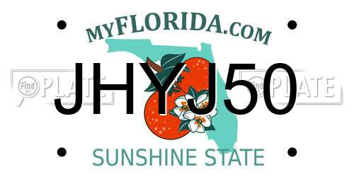 JHYJ50 Florida License Plate