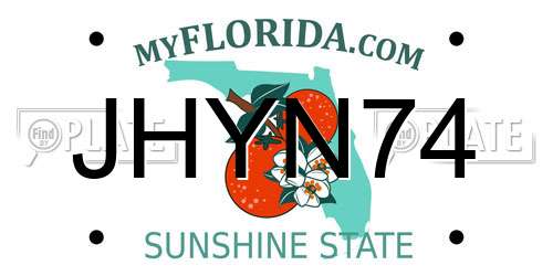JHYN74 Florida License Plate
