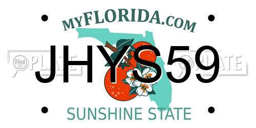 JHYS59 Florida License Plate