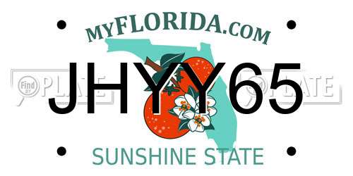 JHYY65 Florida License Plate