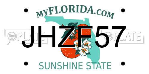 JHZF57 Florida License Plate