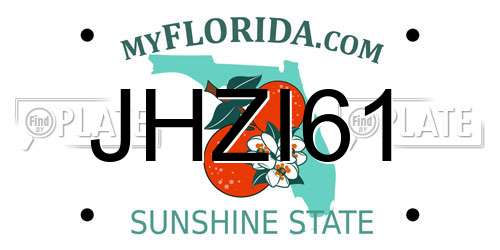 JHZI61 Florida License Plate
