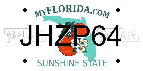 JHZP64 Florida License Plate