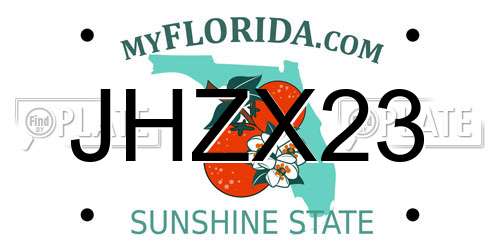 JHZX23 Florida License Plate