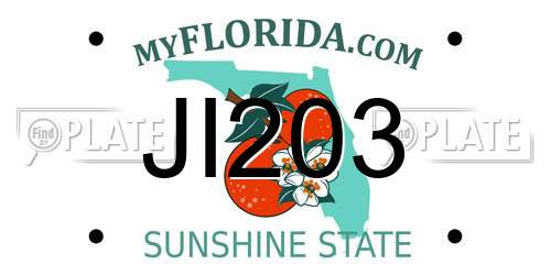 JI203 Florida License Plate