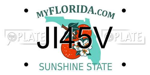 JI45V Florida License Plate