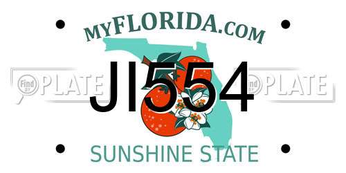 JI554 Florida License Plate