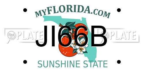 JI66B Florida License Plate