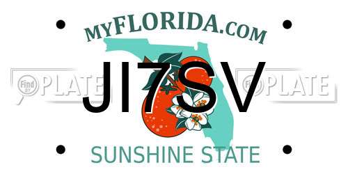 JI7SV Florida License Plate
