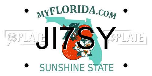 JI7SY Florida License Plate