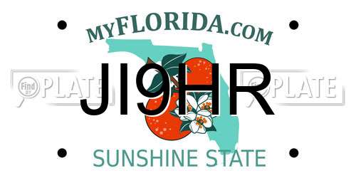 JI9HR Florida License Plate