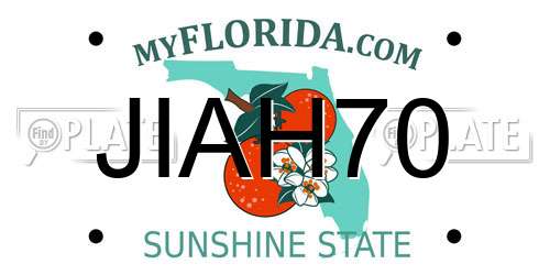 JIAH70 Florida License Plate