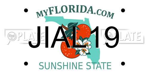 JIAL19 Florida License Plate