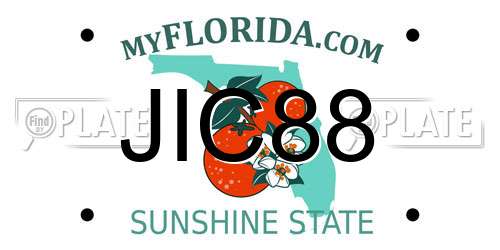 JIC88 Florida License Plate